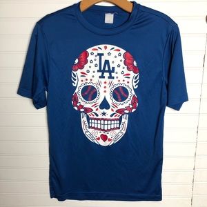 LA Dodgers Sugar Skull Baseball Tee